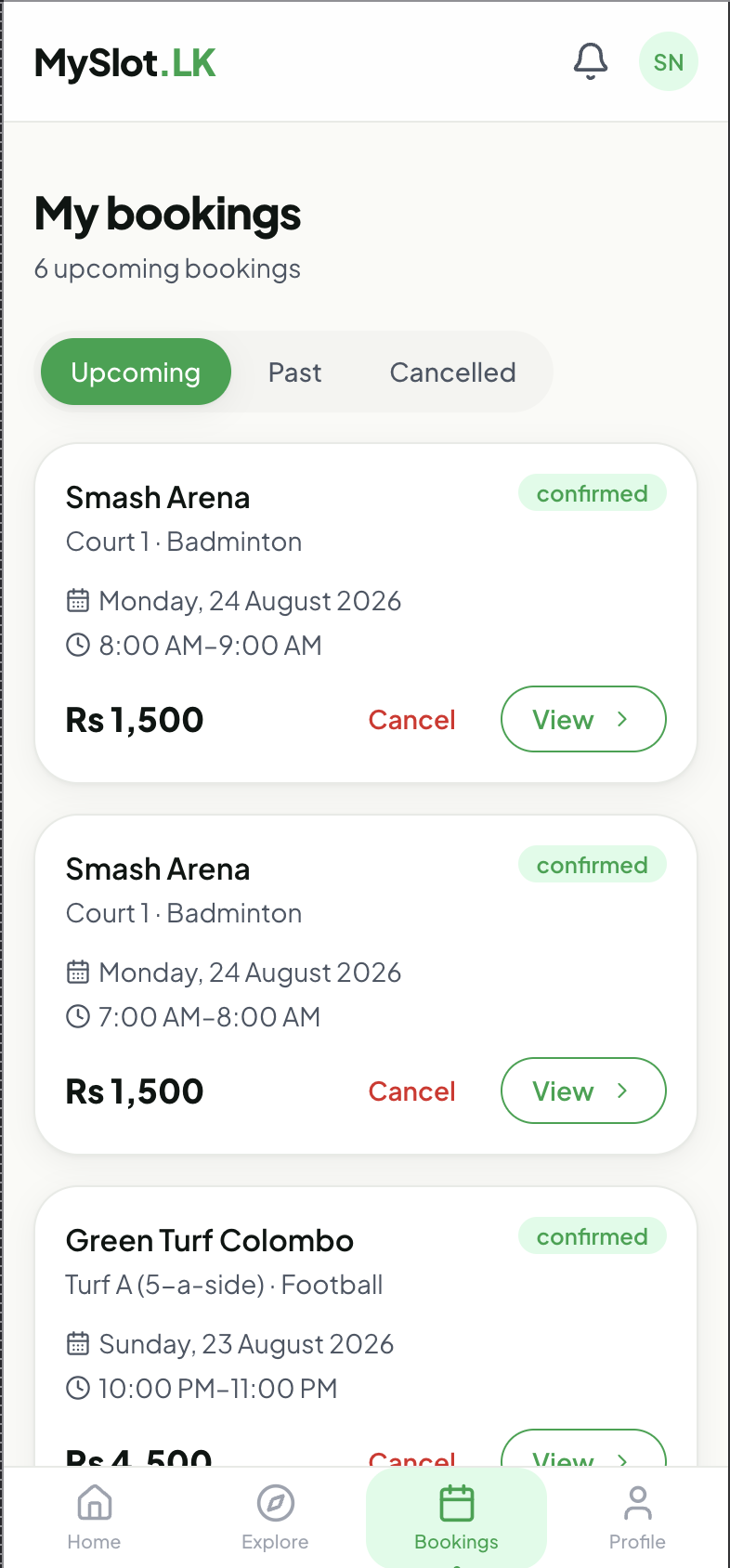 Screenshot: Your booking, QR-ready